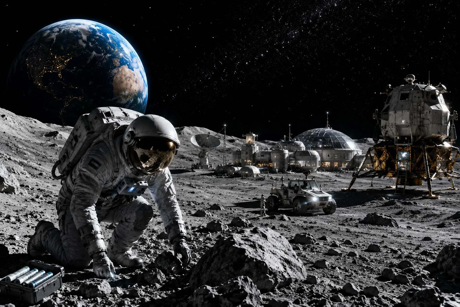 Nieuwe ruimterace: VS, China en India strijden om permanente maanbases met waterijs en helium-3